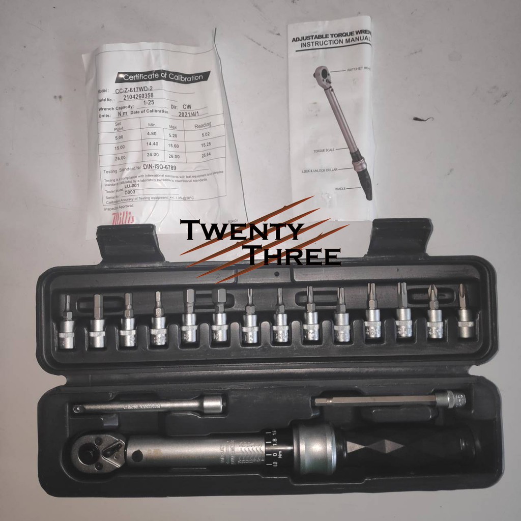 Kunci Torsi Shock Sepeda BIKEHAND Torque Wrench 1-25 Nm YC-617-WD-2