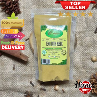 

100GRAM TEMU PUTIH BUBUK ASLI OBAT HERBAL JAMU BUMBU DAPUR MASAK ALAMI REMPAH JSR BUBUK 100GRAM