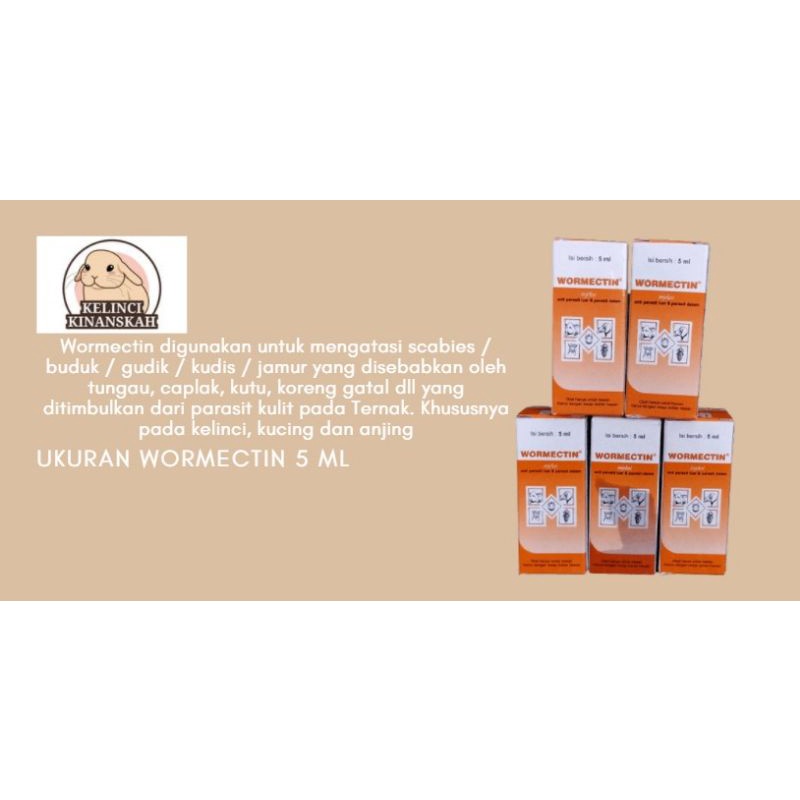 WORMECTIN INJEKSI OBAT SCABIES KELINCI SUNTIK 5ML