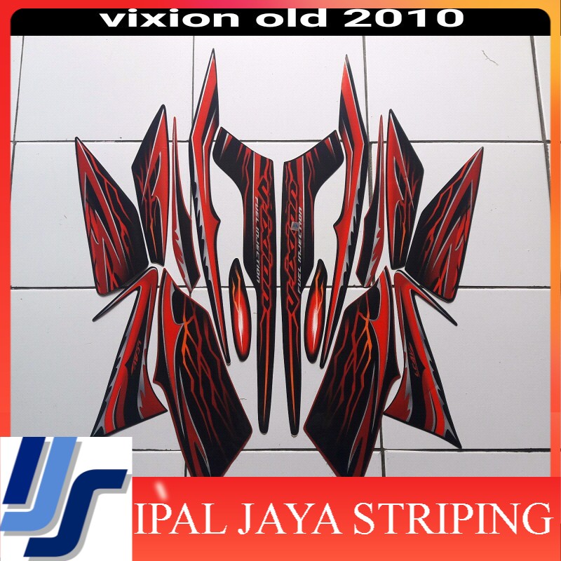 striping lis sticker motor vixion old 2010 hitam merah