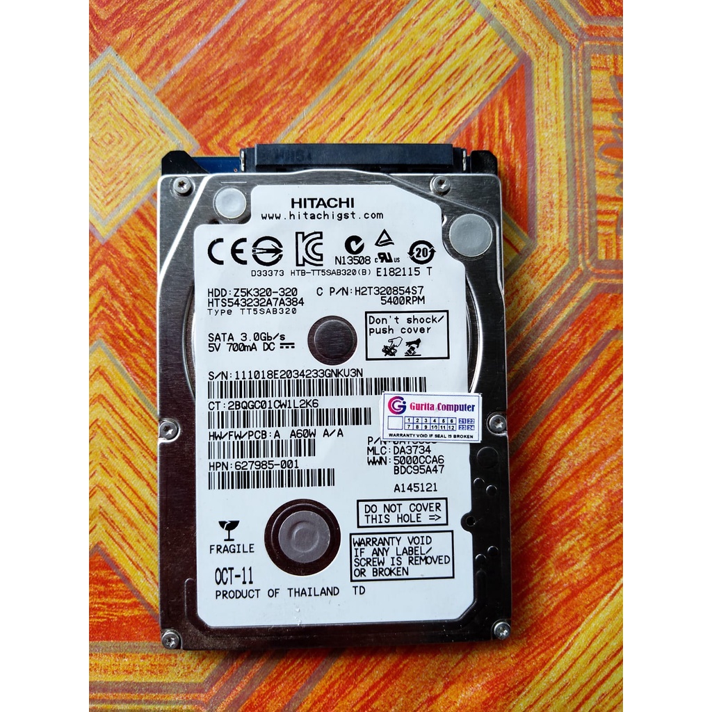 hardisk laptop 320gb hitachi slim