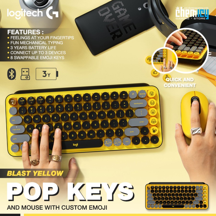 Logitech POP Wireless Mechanical Gaming Keyboard with Emoji Keys