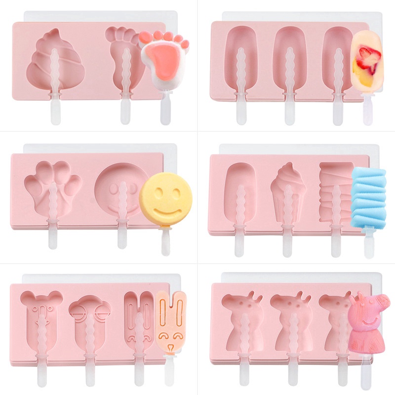 Cetakan Es Krim Popsicle Handmade DIY Bahan Silikon Dengan 6 Gaya