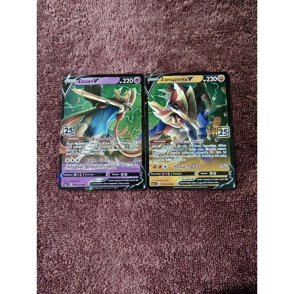 Kartu Pokemon Indonesia - Zacian dan Zamazenta V set 25th Annivesary