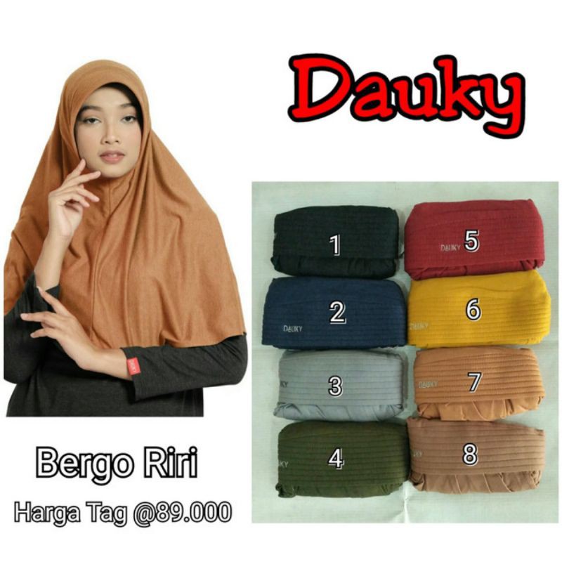 DAUKY - BERGO RIRI HIJAB TANPA SERUT(POLOS)