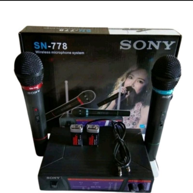 mic tanpa kabel sony,mic wireless,mic karaoke sony sn 778