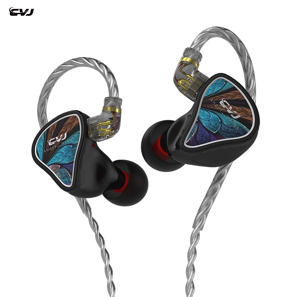 CVJ Angel Wings Hybrid Units Earphones HIFI In Ear Sports Headset Noise Cancelling Earbuds