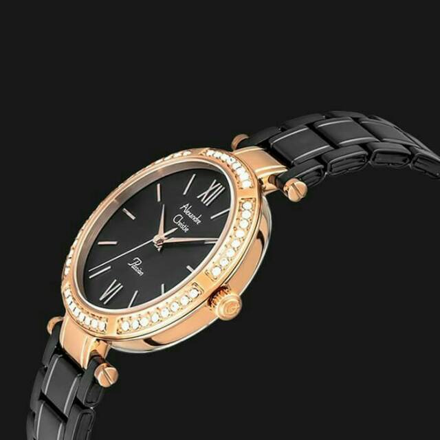 Alexandre christie wanita 2710 LH original. Black rosegold