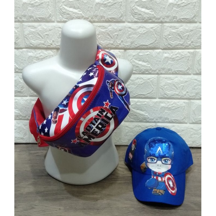 PAKET 2IN1 WAISTBAG ANAK/TAS SLEMPANG KARAKTER