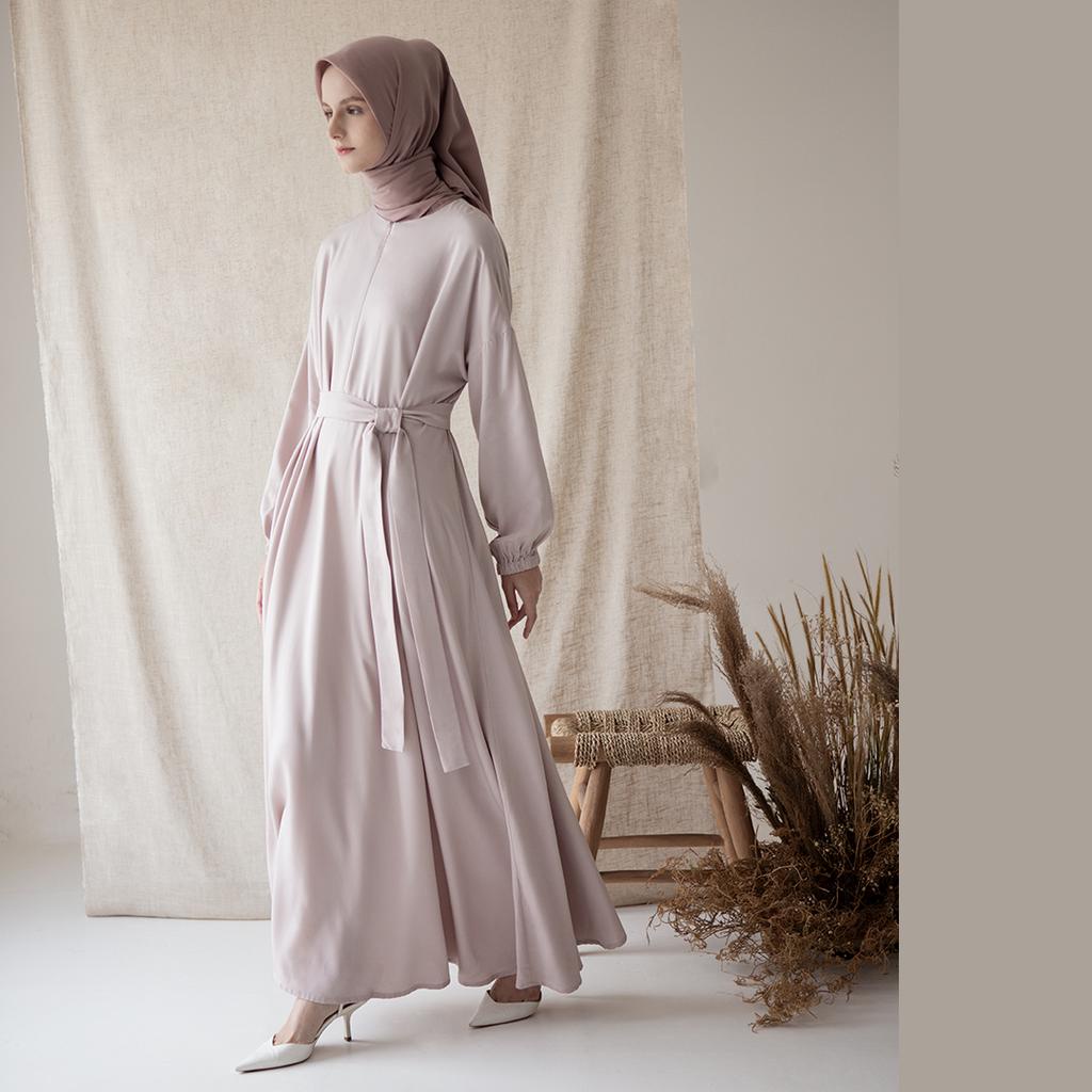 Fara by Aska Label - Gamis wanita dress Muslim rayon busui friendly wudhu friendly warna beige, coksu, black