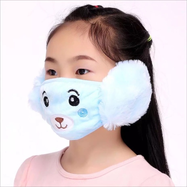 IMPORT Earmuff Mask Kids Masker anak anti virus corona penutup Telinga Mulut Hidung Anak