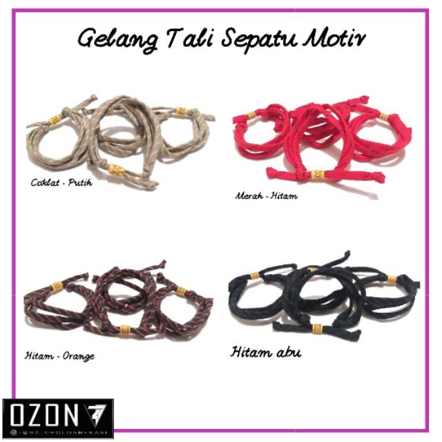 Gelang Tali Sepatu Pria dan Wanita Gelang Tali Prusik Paracord Motiv Garis garis Gunung Outdoor