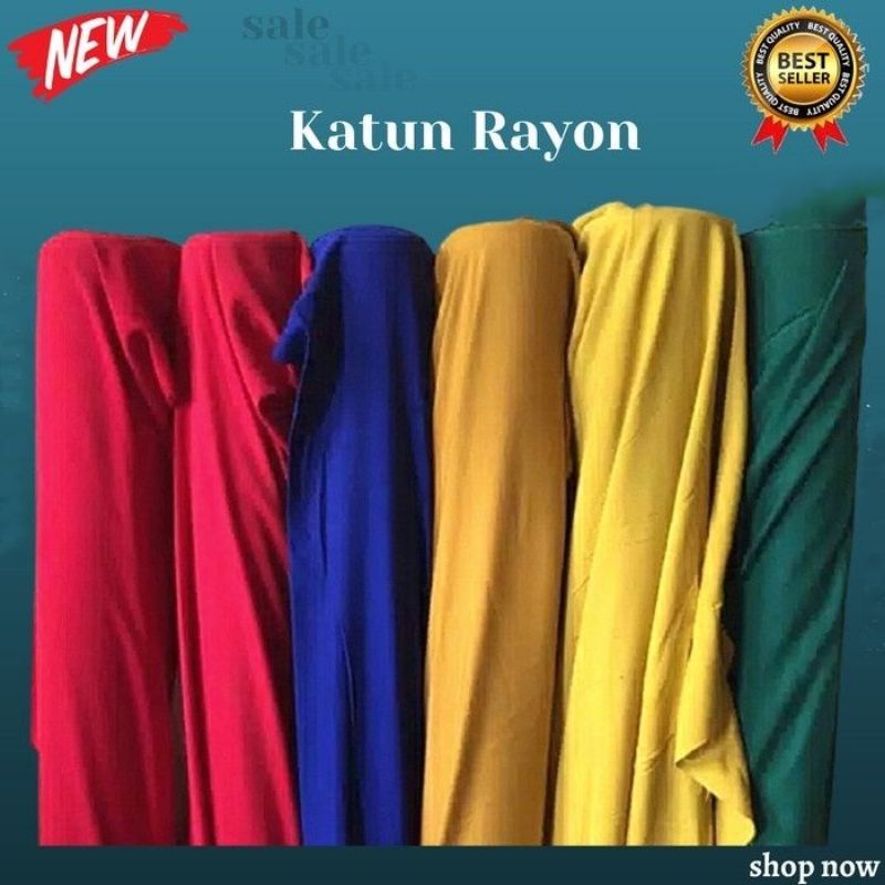 Promo 12.12 Sale Kain Katun Rayon Premium. Katun Rayon Polos. Kain Rayon Polos. Rayon Import