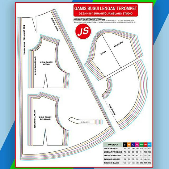 Pola Jiplak Gamis Busui Lengan Terompet Jip040 Shopee Indonesia