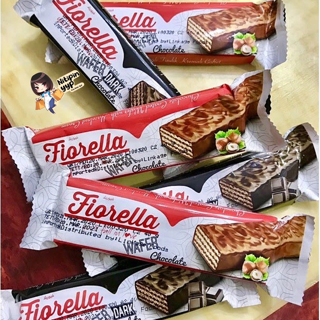 Coklat FIORELLA Wafer Import Turkey - Fiorella Coated Chocolate &amp; Dark Chocolate Wafer - Wafer Biscuit Lapis Coklat Turki (40gr)