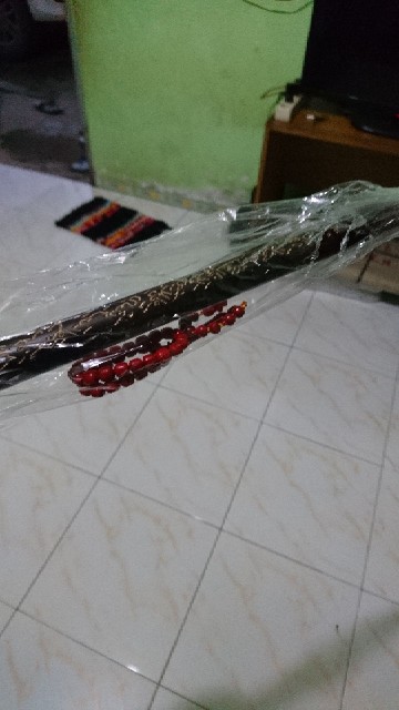 Tongkat Komando Kayu Galih Asem Ukir Kaligrafi