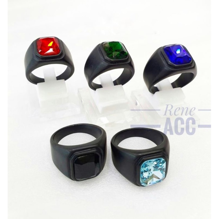 Cincin Pria Titanium Hitam ONYX anti karat