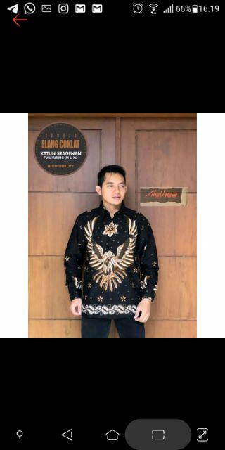 Elang Coklat Batik Solo Kemeja Batik Pria Lengan Panjang Seragam Batik Modern Ori By Alethea