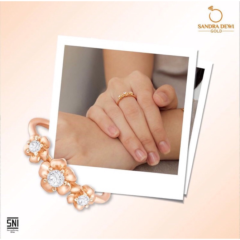 Sandra Dewi Gold Flower Jasmine Ring-Cincin RI200239