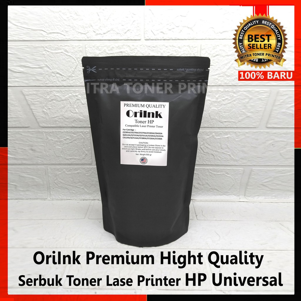 Serbuk Toner OriInk Untuk Printer HP Dan Canon LaserJet Mono Universal 500grm