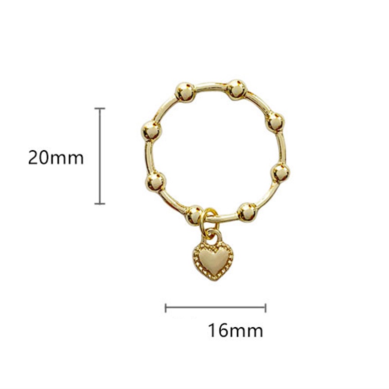 Korea Simple Ring Vintage Baroque Lovely Heart Pendant Ring  for Women Rings