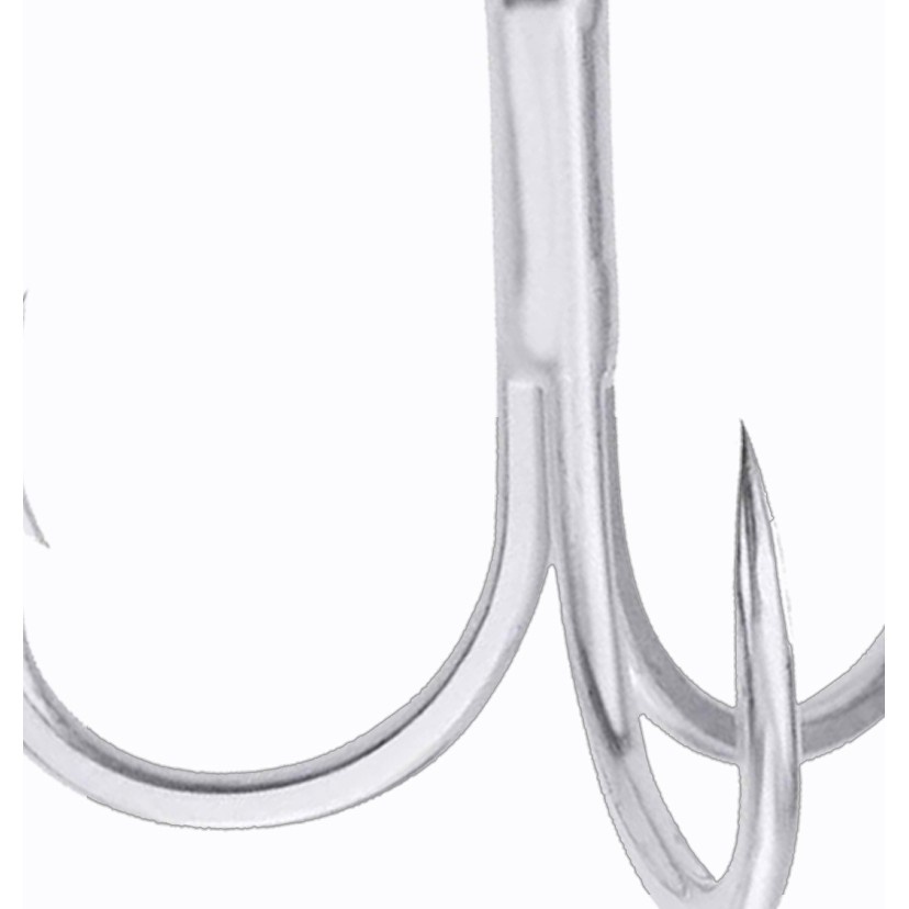 Owner Silver Treble Hooks Size 4/6/8/10# Bait Fishing Tackle Round Bend for Pike Bass High Carbon Steel