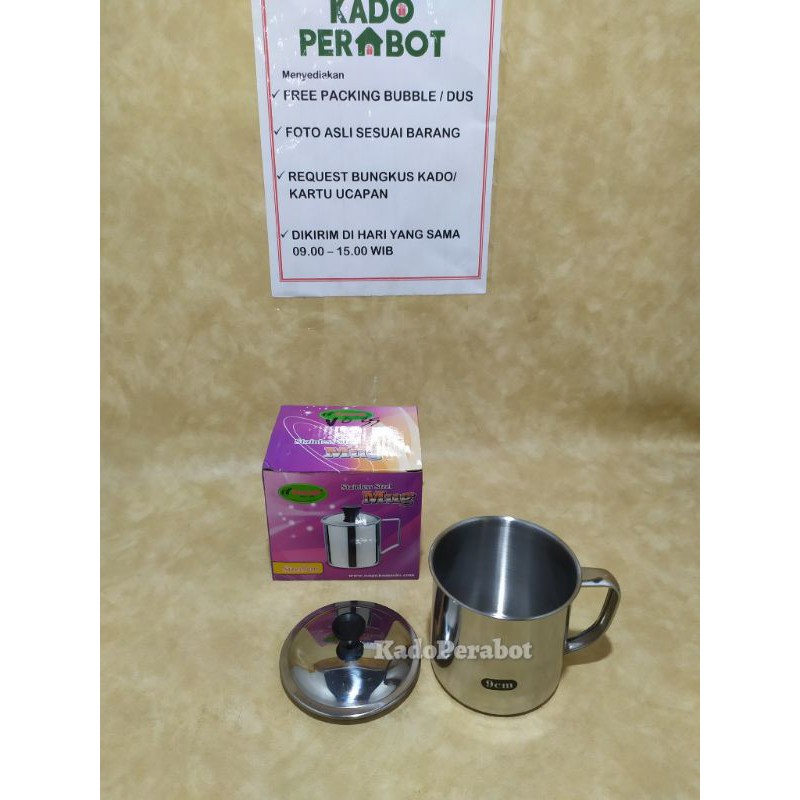 mug st 9cm komodo - cuntang kopi teh - cangkir gagang stainless