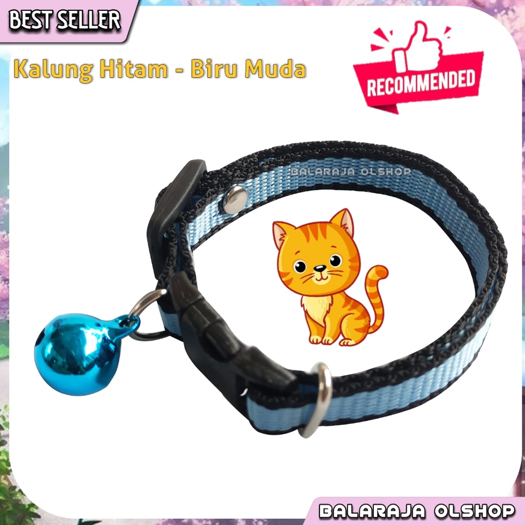 Kalung Kucing Kelinci Musang Anjing Lonceng Motif Garis