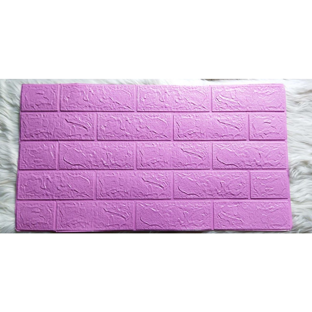 Wallpaper Dinding Foam 3D Kecil Motif Batu Bata / Wallpaper Dinding Foam DD509 [1KG=26PCS]-PURPLE