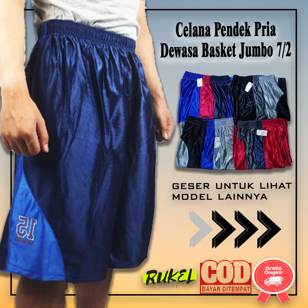 Celana Pendek Pria Jumbo Big Size Basket Dewasa Santai 7/2 -PRGNJMB7/2