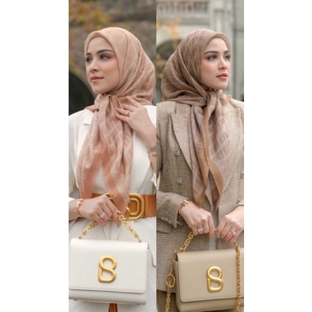 SALE Buttonscarves Louvre Extended - Mahogany Rose & Iced Coffee