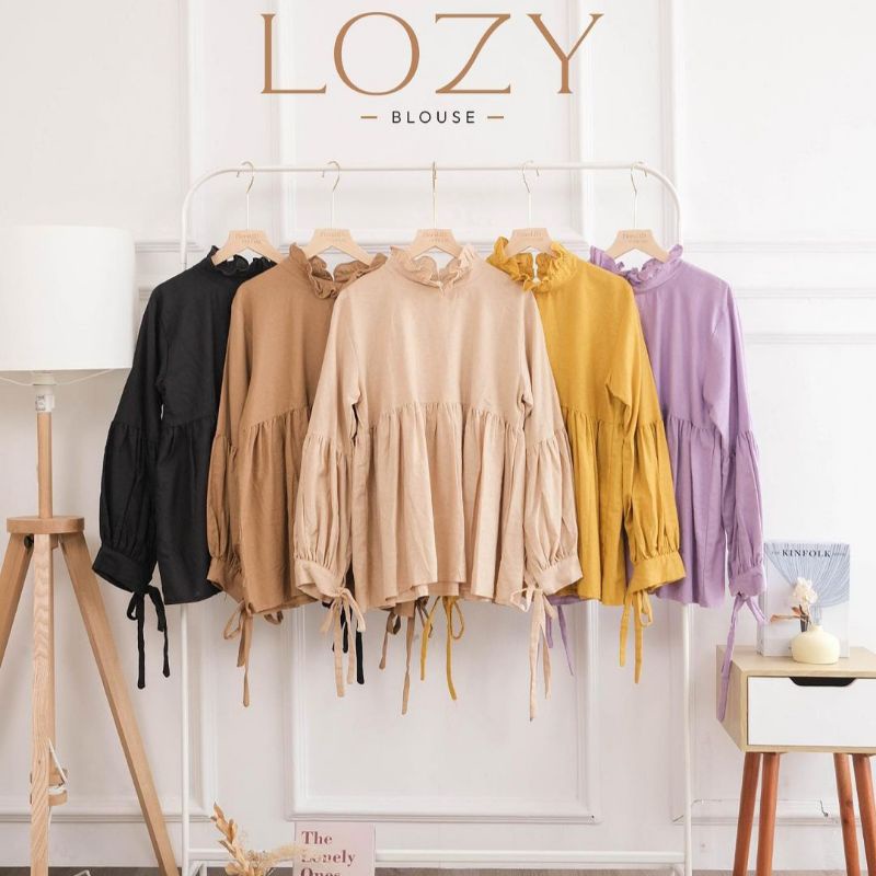 Blouse Linen kekinian - LOZY BLOUSE //JF5456