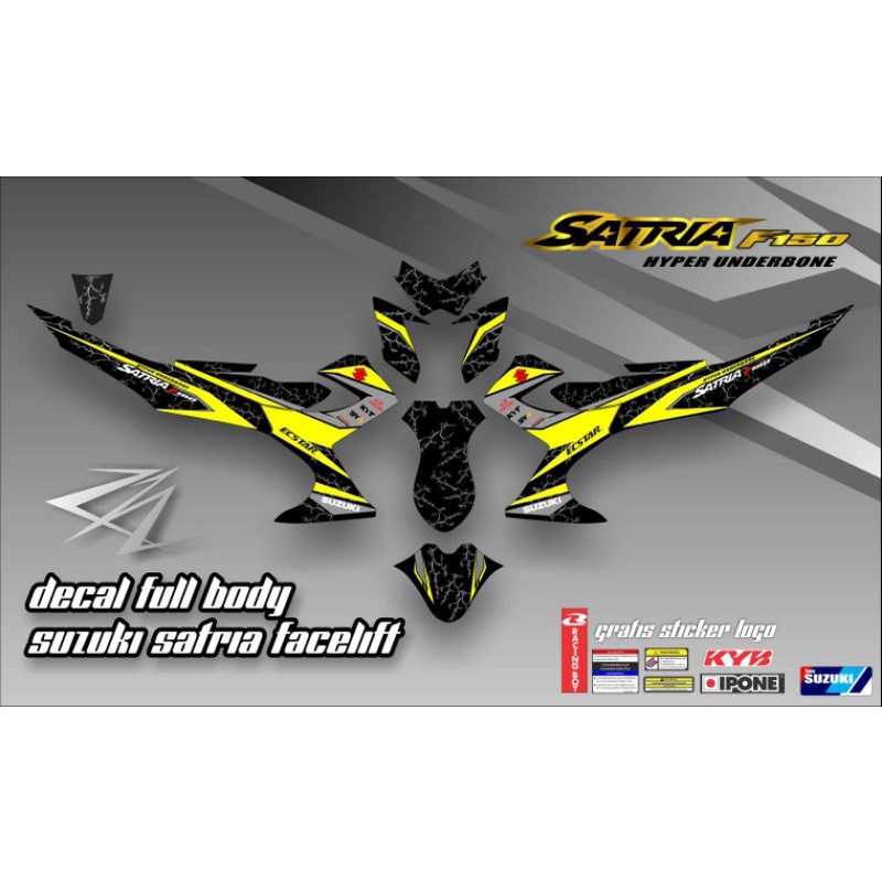DECAL STICKER SUZUKI SATRIA FU FACELIFT 2014 205 FULL BODY VARIASI STICKER Variasi Motor Suzuki Satr