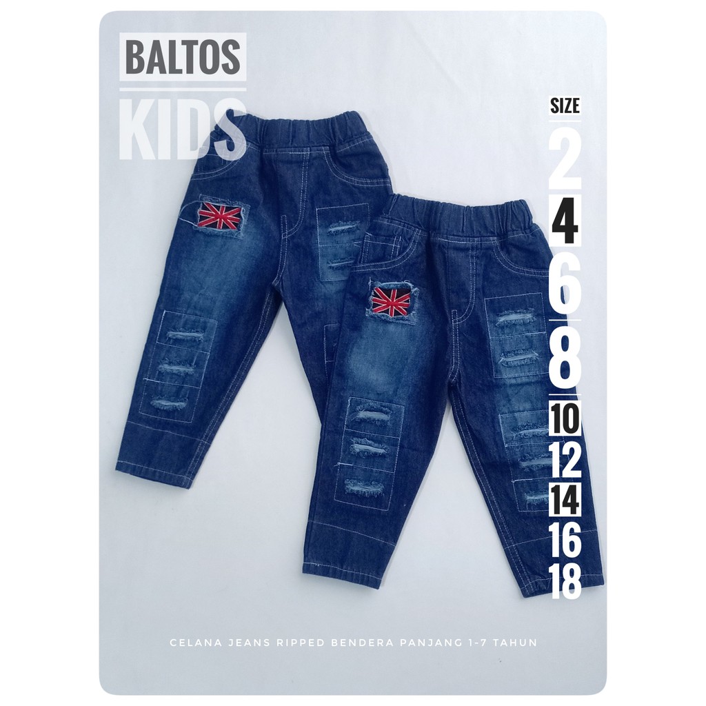 CELANA ANAK RIPPED BENDERA PANJANG USIA 1-7 TAHUN-1