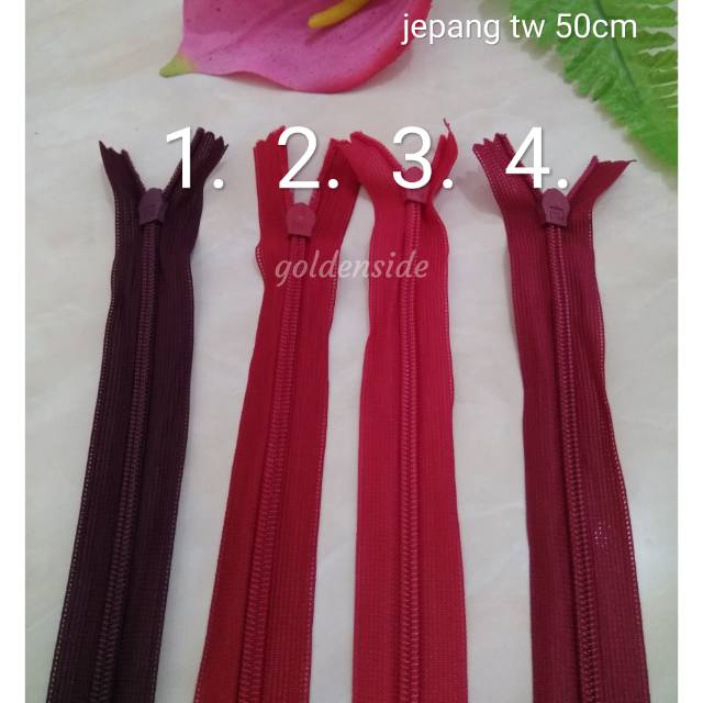 [Seri merah] Resleting/Risleting/Zipper Jepang 50cm / 20&quot; murah satuan