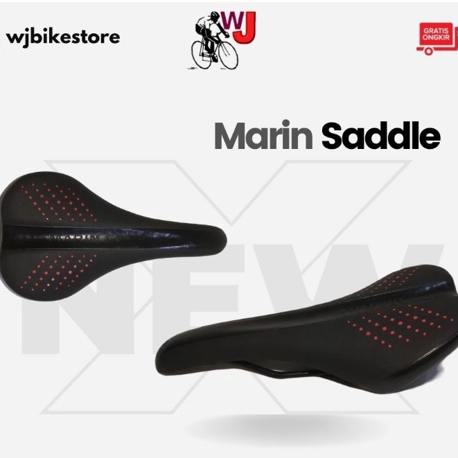 Sadel marin motif bintik sadel sepeda balap roadbike original - black red
