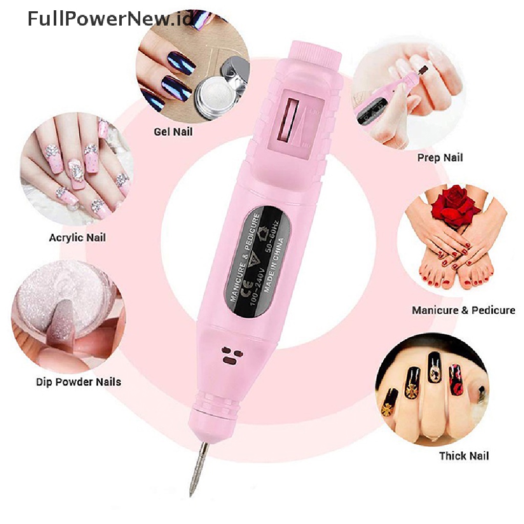 (Full) Alat Kikir Kuku Elektrik Portable Bahan Akrilik Untuk Manicure / Nail Art