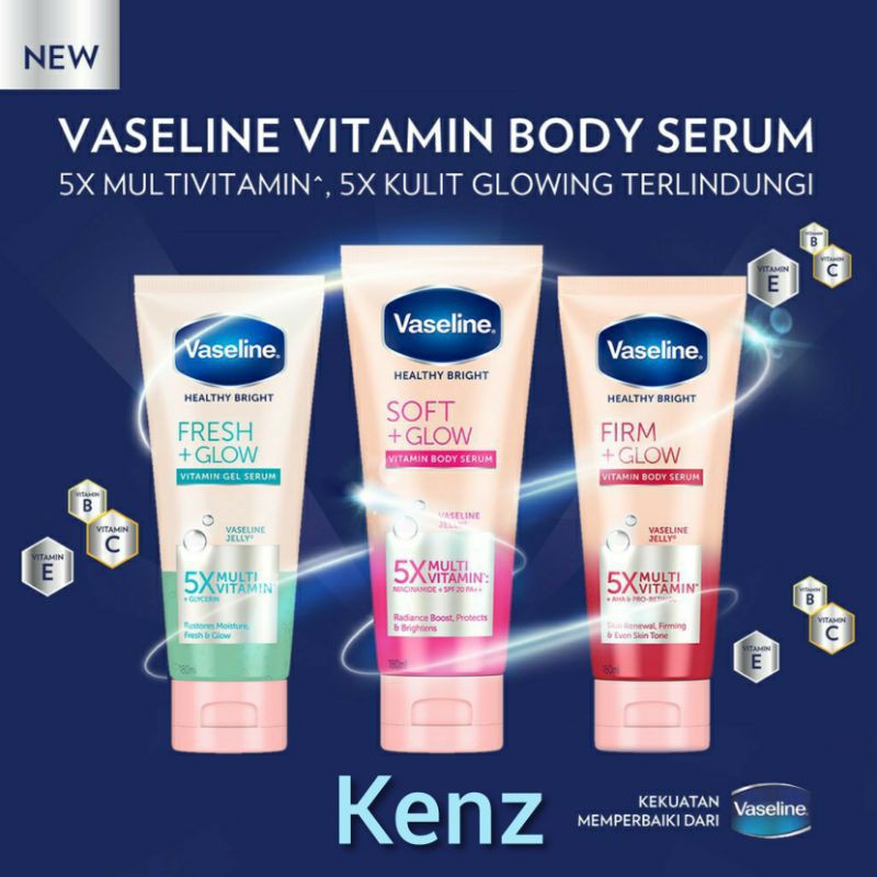 VASELINE Body Serum / Gel Serum / Vitamin Body Serum Firm Glow / Soft Glow / Fresh 180ml