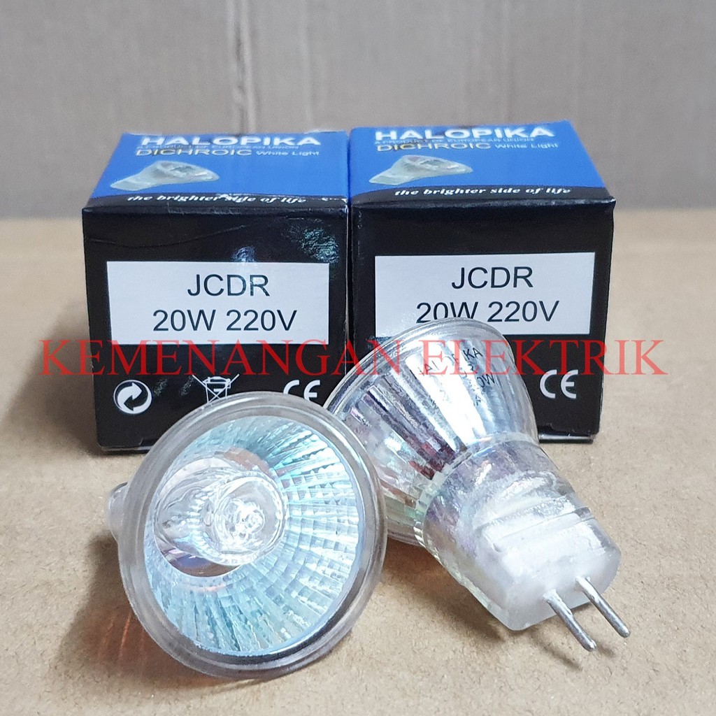 LAMPU HALOPIKA HALOGEN 20W MR11 MINI KUNING DICHROIC 20 W 20WATT 220V / HALOGEN TUSUK MR 11 20W 220 V