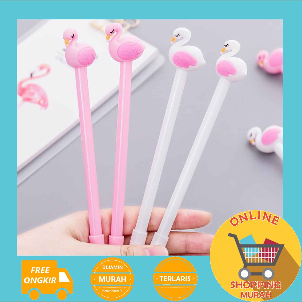 

[O.S.M] PENA FLAMINGO WARNA PINK DAN PUTIH - PULPEN KARAKTER FLAMINGO LUCU