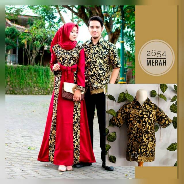 Couple Family Batik Bakung Muslim Plus Anak