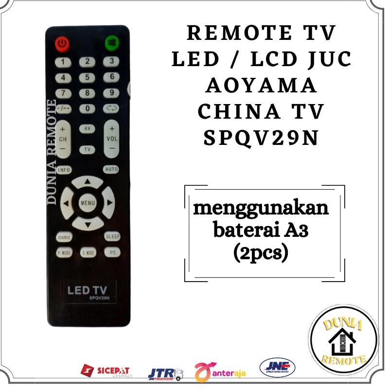 Remot Remote TV SPQV29N Aoyama ikedo JUC LED TV China tanpa setting