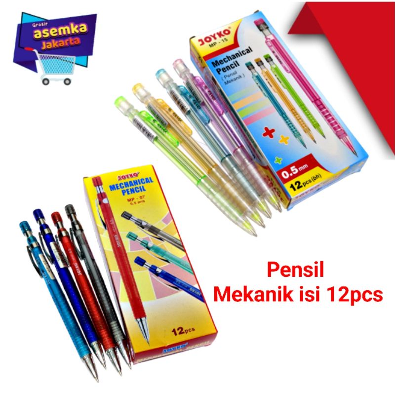 Mechanical Pencil / Pensil Mekanik Joyko MP-07 MP-15/ 0.5 mm Grosir 12pcs