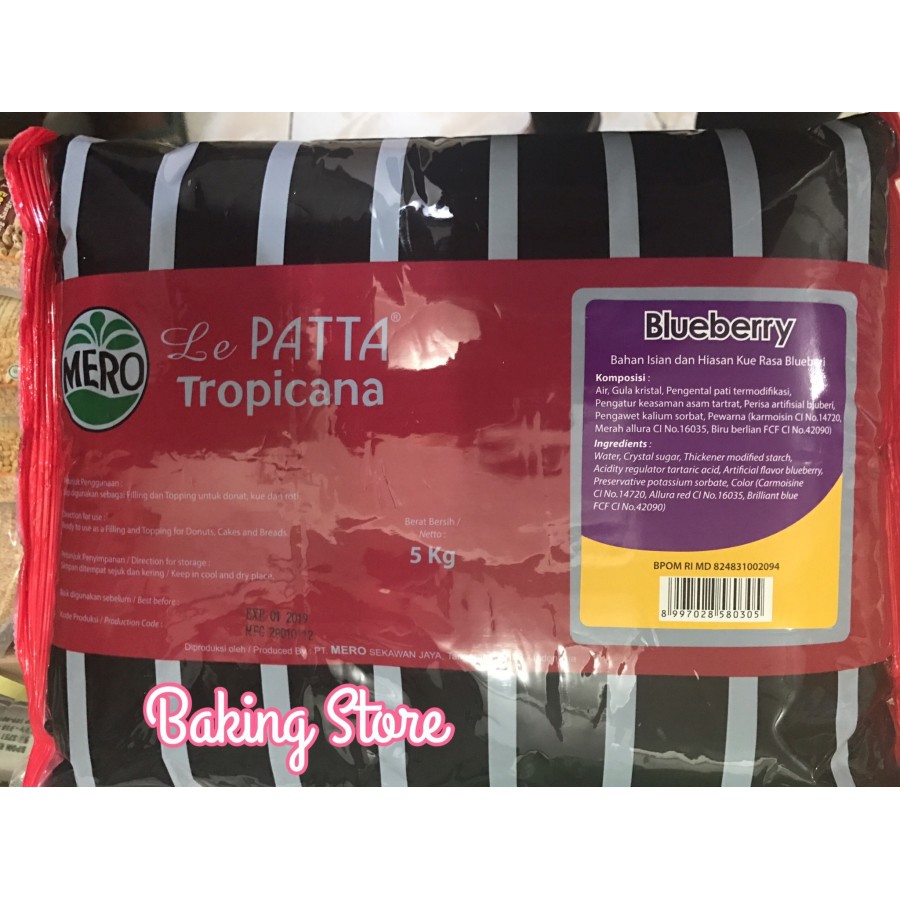 Selai Selai Blueberry Lepatta 5kg - Gosend Only!!!