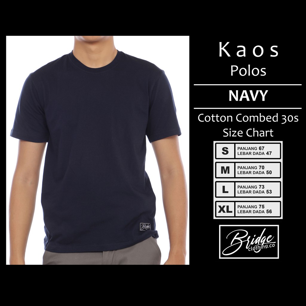 Kaos polos combed 30s navy Yang Lagi Hits