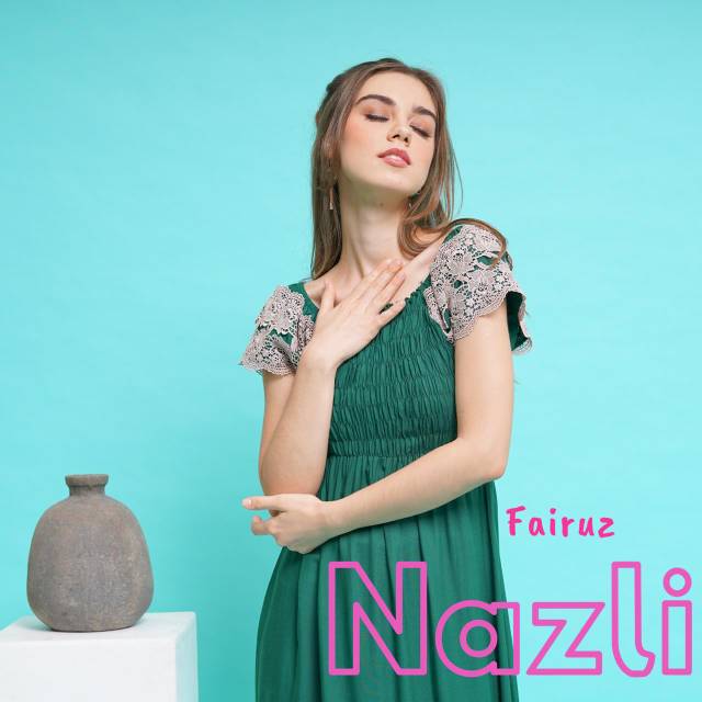 Daster arab Fairuz NAZLI Polos Dress Rayon Kerut Original Label by Fairuz
