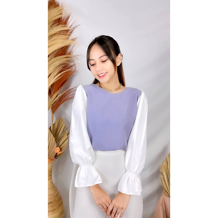 Tq88indonesia Baju Atasan Wanita Terbaru / Silmi Blouse / Blus Santai / Ootd Kekinian