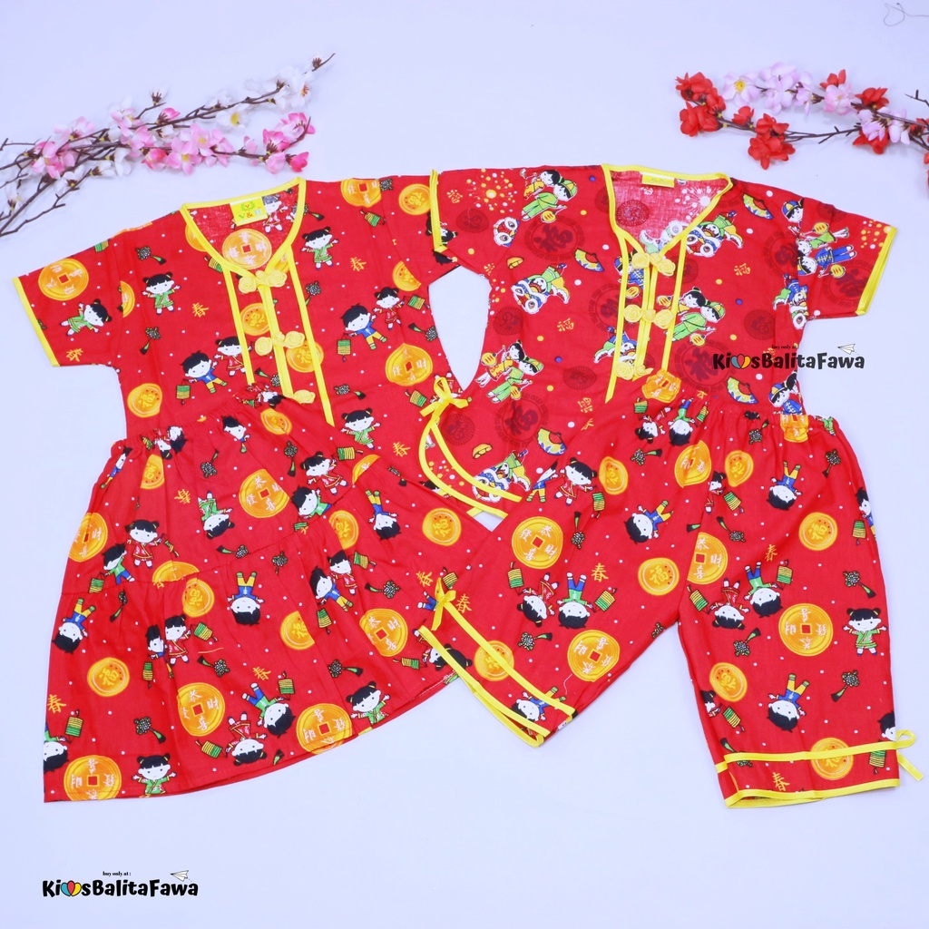 Setelan Sanghai uk 2 th / Setelan Balita Baju Anak Baju Imlek Kaos Anak Celana Anak Chinese Setelan