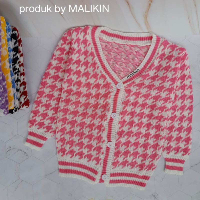 KARDIGAN ANAK MALIKIN/KARDIGAN HOUNDSTOOTH/3,4,SAMPAI 5 TAHUN/CARDIGAN ANAK