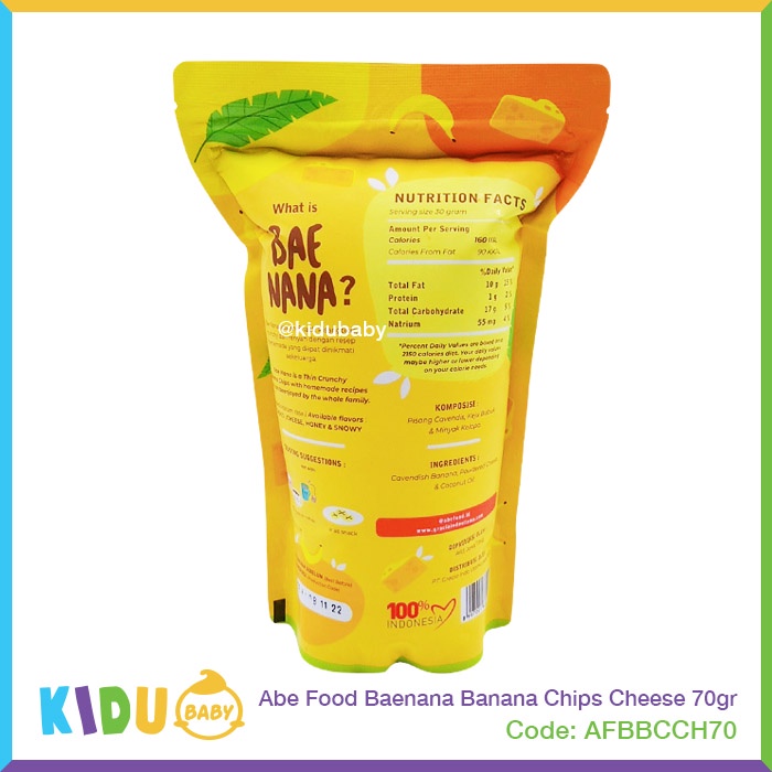 Abe Food Baenana Banana Chips 70gr Kidu Baby